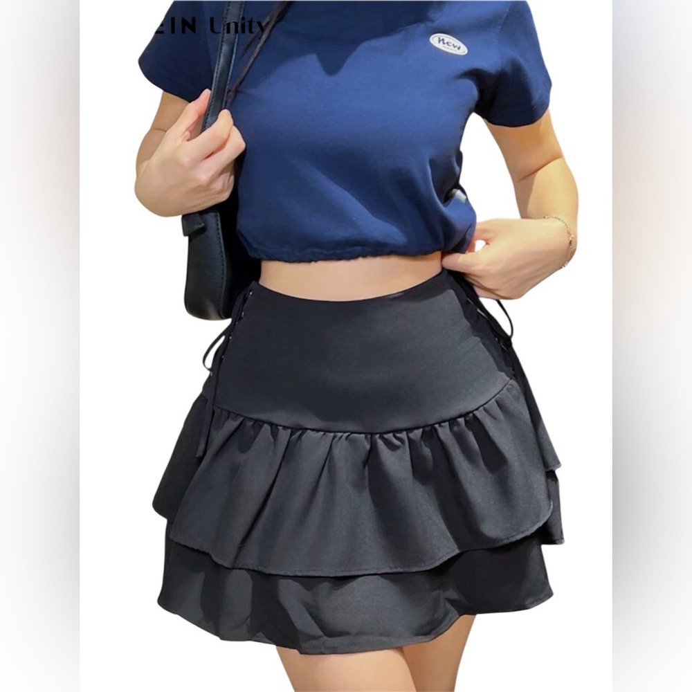 Black Ruffled Skirt